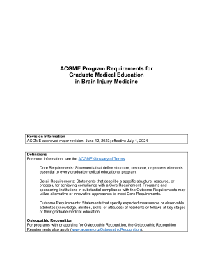 ACGME 研究生医学项目要求...